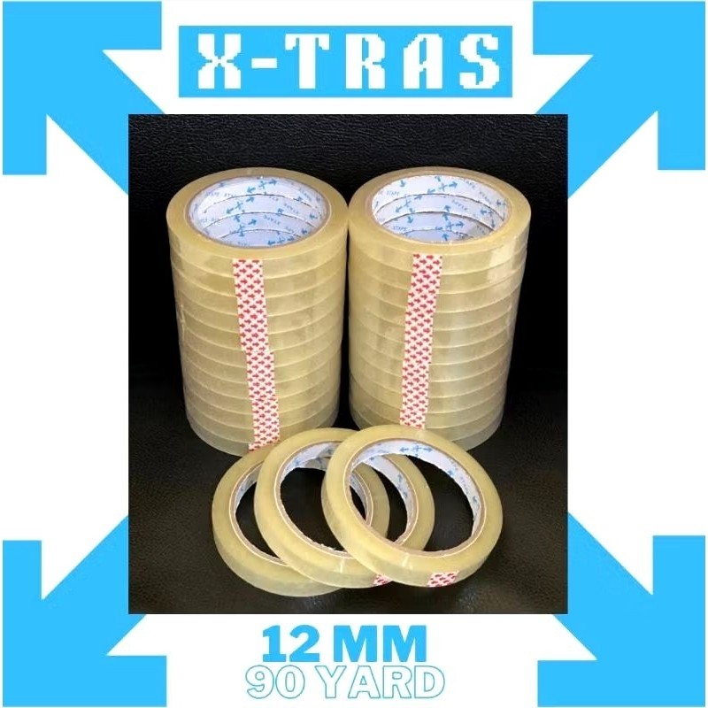 

( 1pcs ) Selotip Lakban Isolasi X-tras Bening 12mm Murah Kualitas bagus / Tape 1/2 INCH