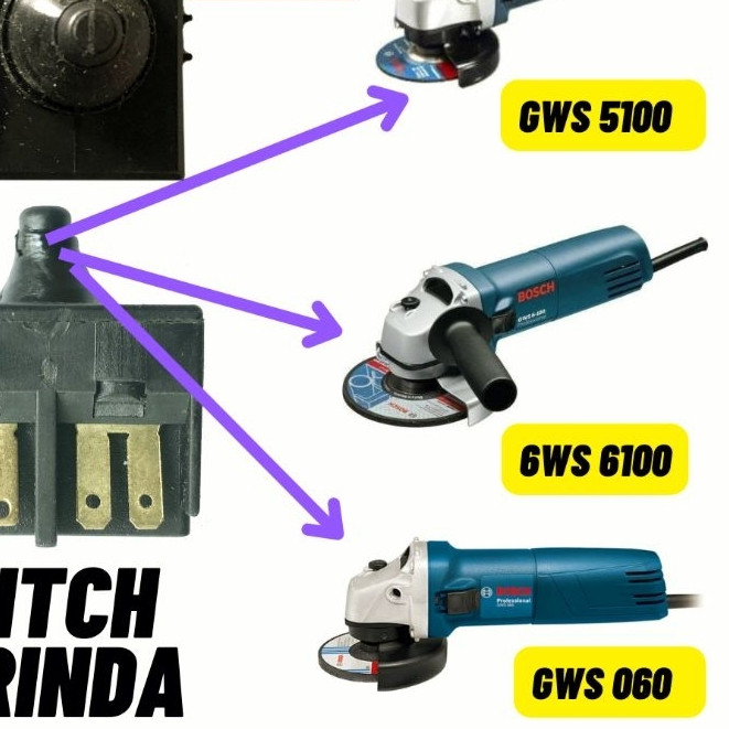 Switch grenda Bosch GWS6-100 GWS0-60 SAKLAR GRENDA BOSCH
