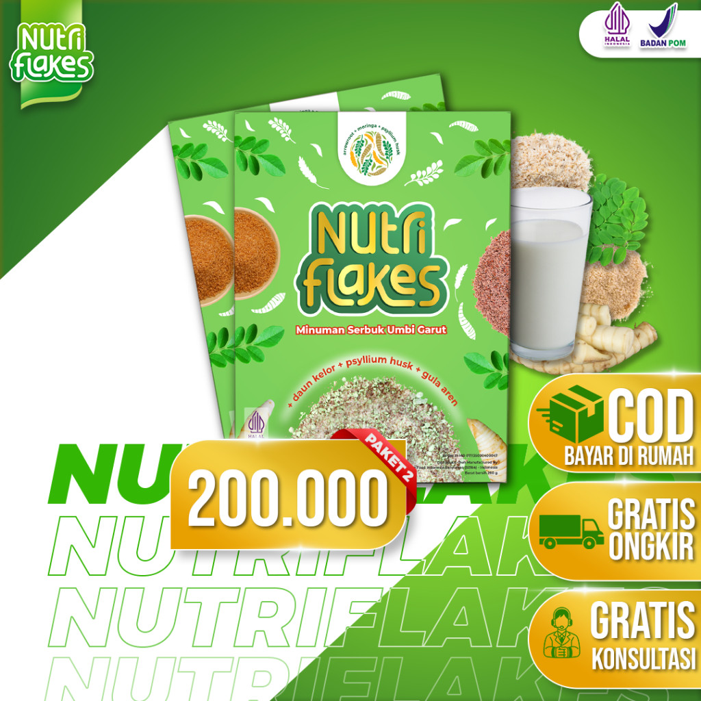 

Nutriflakes 2 Box Cereal Sehat – Ampuh Untuk Lambung, Cocok Diet & Aman Dikonsumsi