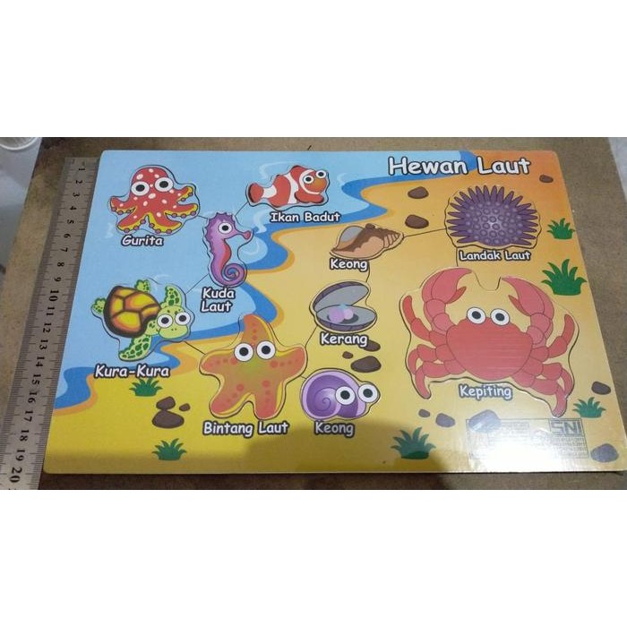 ULIUM Puzzle Kayu Mainan Puzzle Hewan Mainan Edukasi