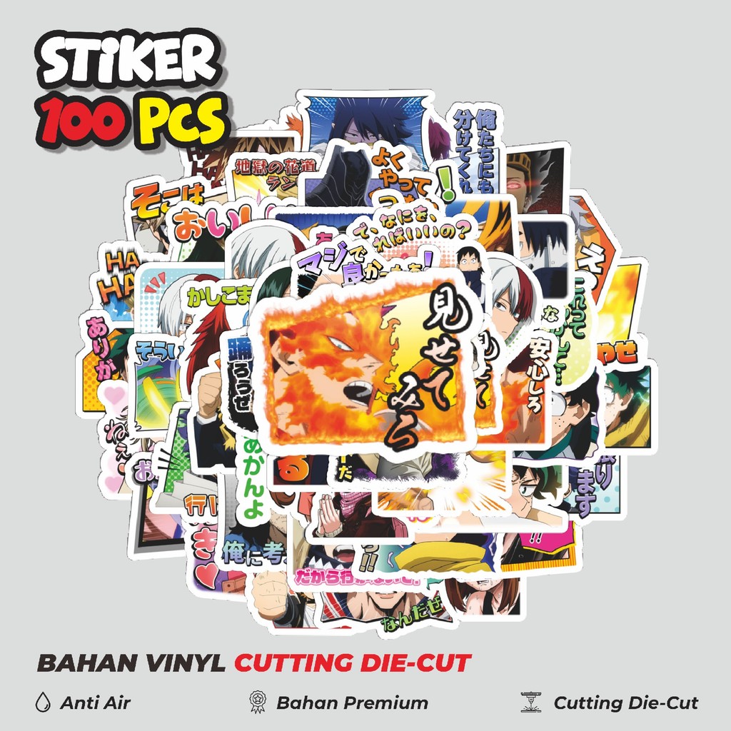 

Terbaru! 50 pcs Stiker Anime My Hero Academia Japan Anime V8 Dekorasi Lucu Kreatif untuk Notebook, Skateboard, HP