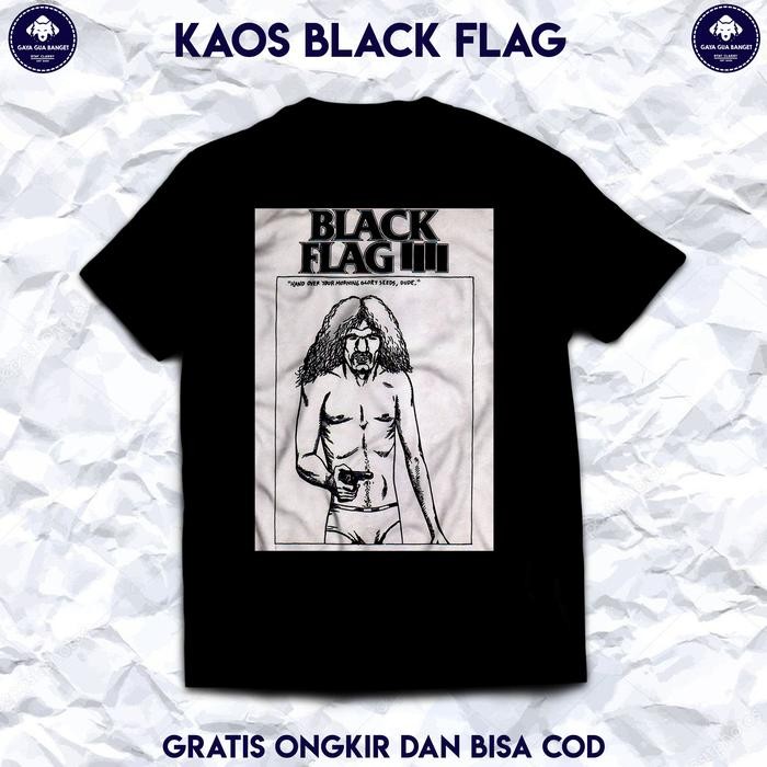 (COD) Kaos Black Flag Original. Kaos Musik Baju Band Punk Rock Black Flag. - S