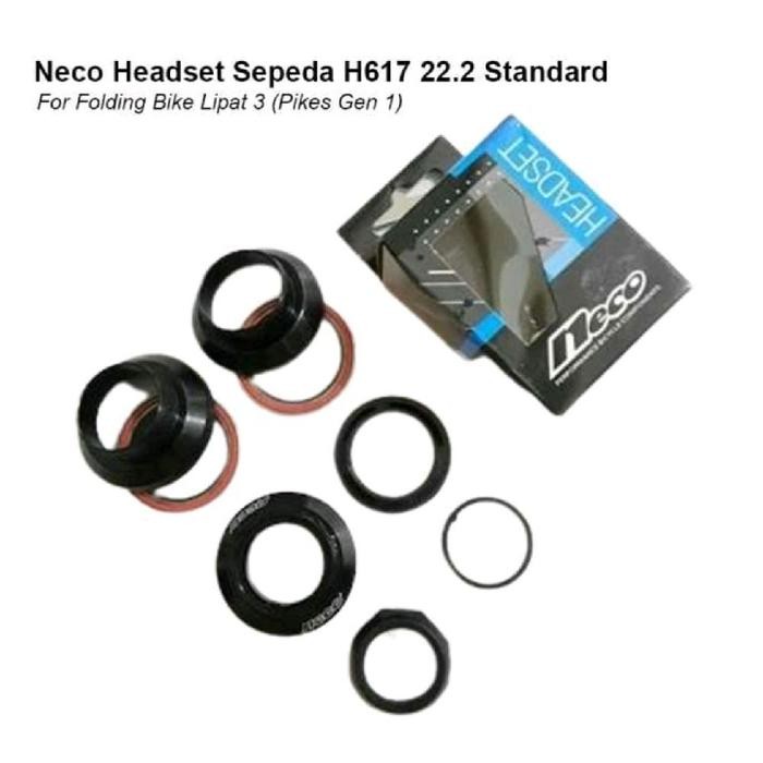 Headset KomFork Standard NECO H-671 Bearing 671 22.2 Drat Ulir 25.4 Hitam Taiwan Sepeda Federal Fold