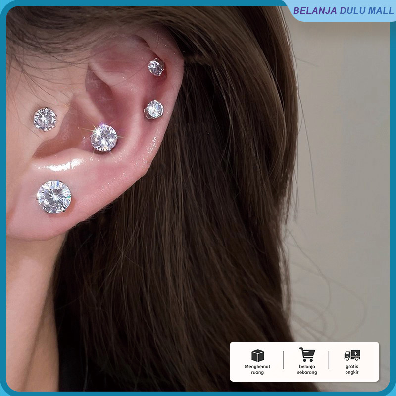 Klip telinga magnetik untuk wanita tanpa tindik telinga, anting tulang telinga, kemewahan ringan, an