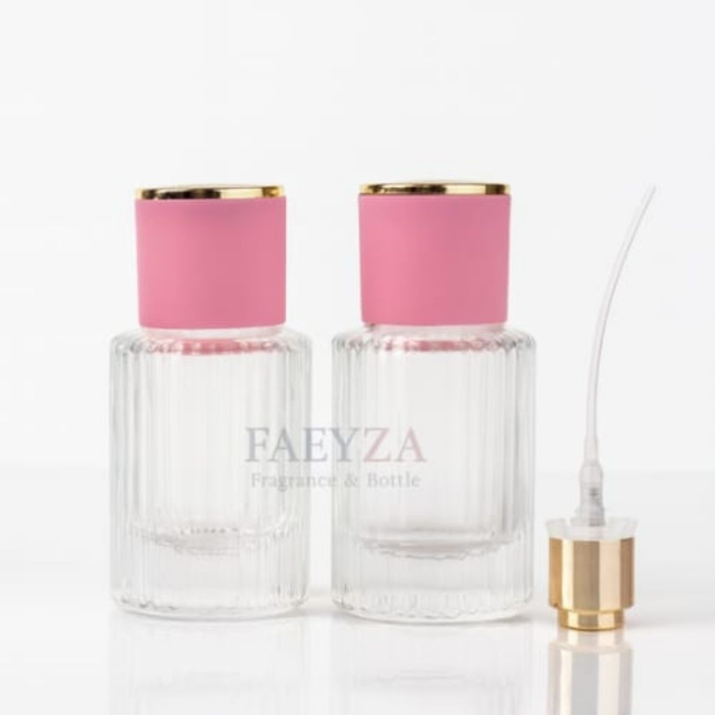 ZAHASHOP Botol Parfum Kosong Chloe 30ml Semi Press Tutup Pink - 12 Pcs