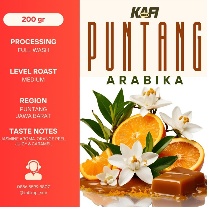 

Kopi Arabika Puntang Jawa Barat Medium Roast 200gr Premium Coffee