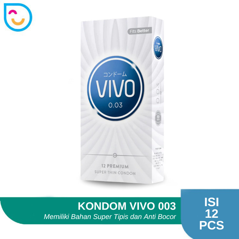 Kondom Sensitif Vivo 0.03 Condom Super Tipis Isi 12 Sachet