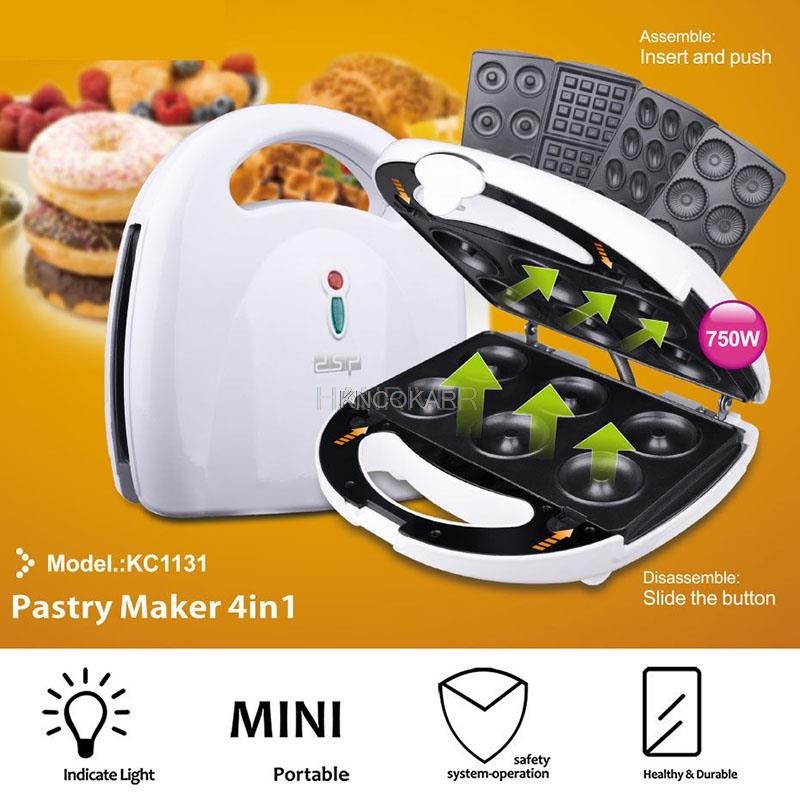 4 In 1 Multifunctional Breakfast Machine Household Light Food Toaster Double Sided Cake Machine Waff