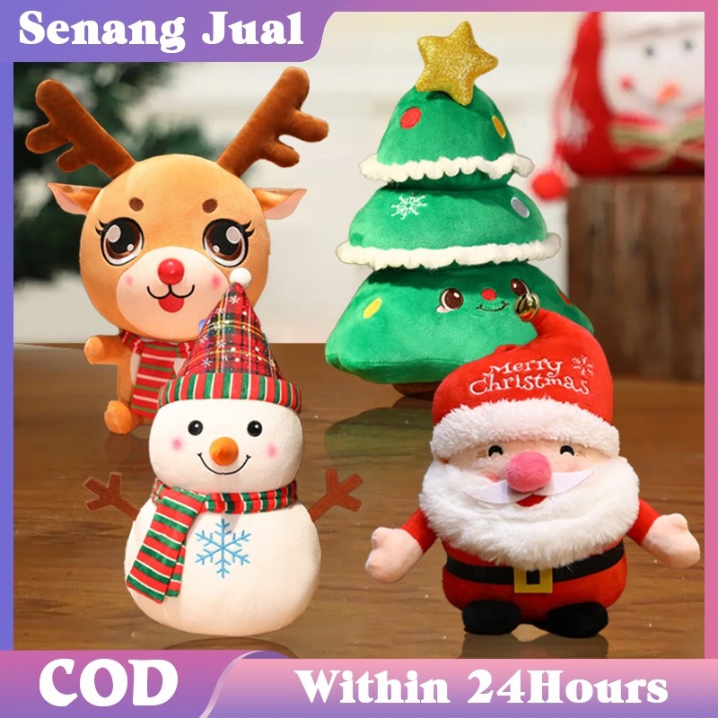 Boneka Deer Christmas Hiasan Santa Claus Boneka Snowman Boneka Santa Claus