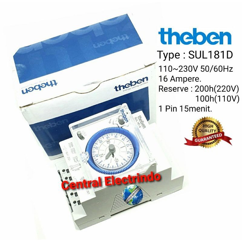 Timer Analog Theben Sul181d 24 Jam 16A
