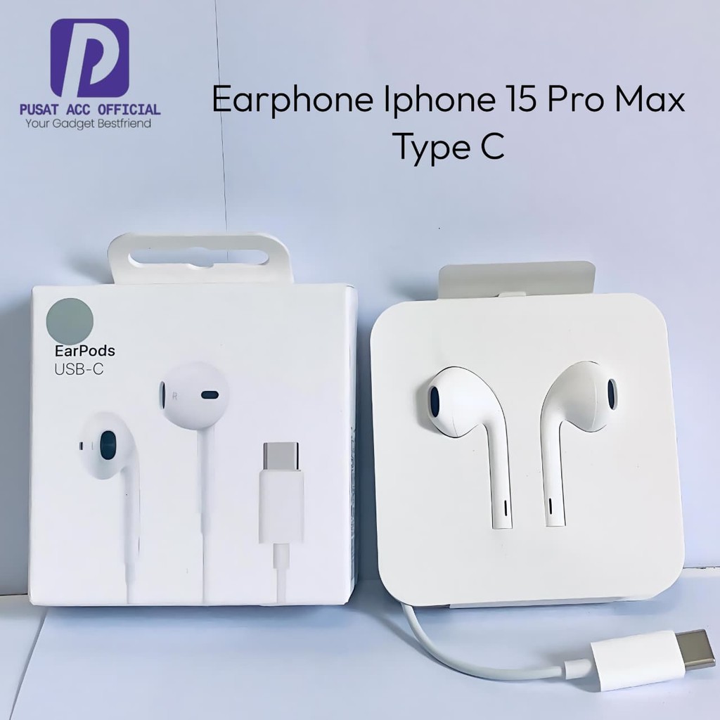 Earphone Headset Handsfree Kabel Iphone 15 Plus Pro Max Type C Super Bass