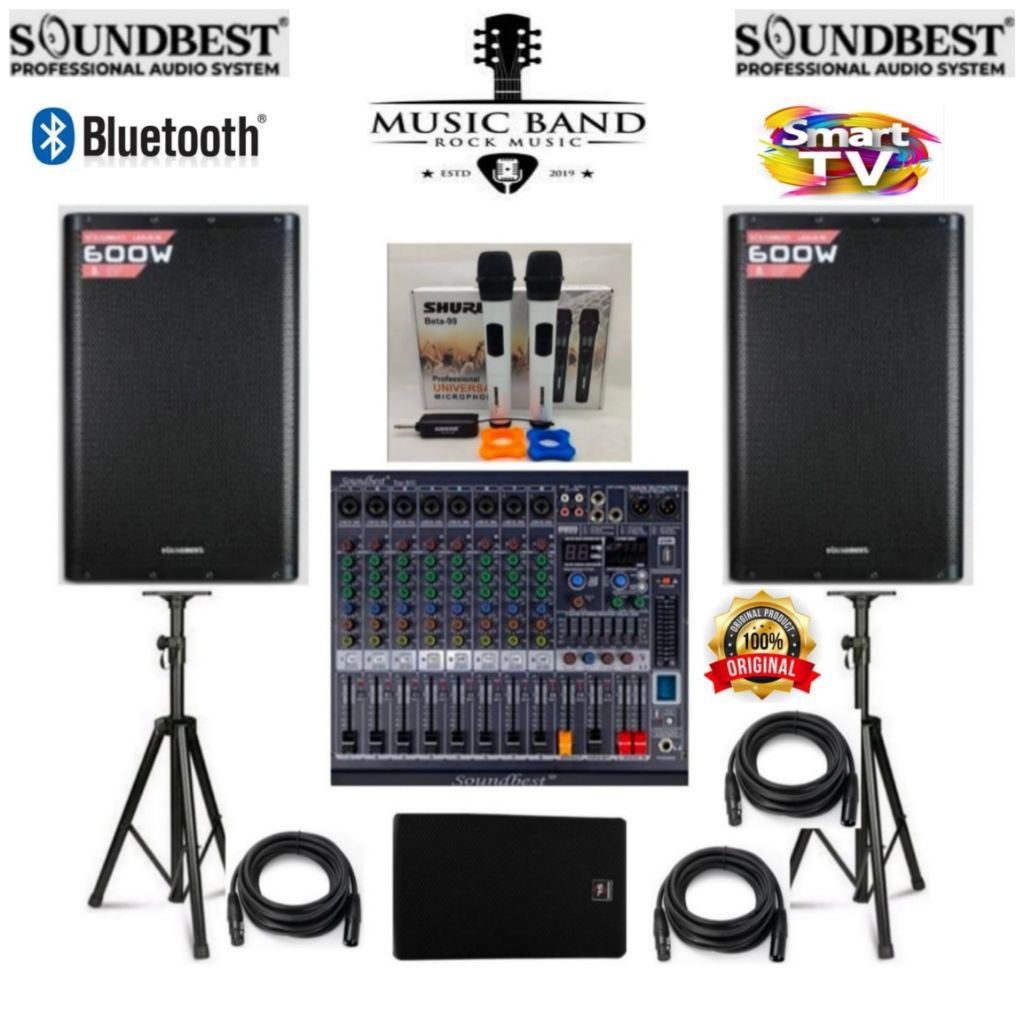 GROSIR PAKET SOUND SYSTEM SOUNDBEST 15 INCH PLUS MONITOR 10 INCH 8 CHANNEL BLUETOOTH