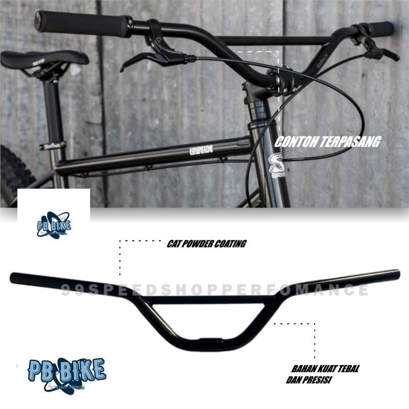 Stang Handlebar Sepeda Sunrise Bar Standar 25.4 sunrise handle bar hitam BMX MTB federal
