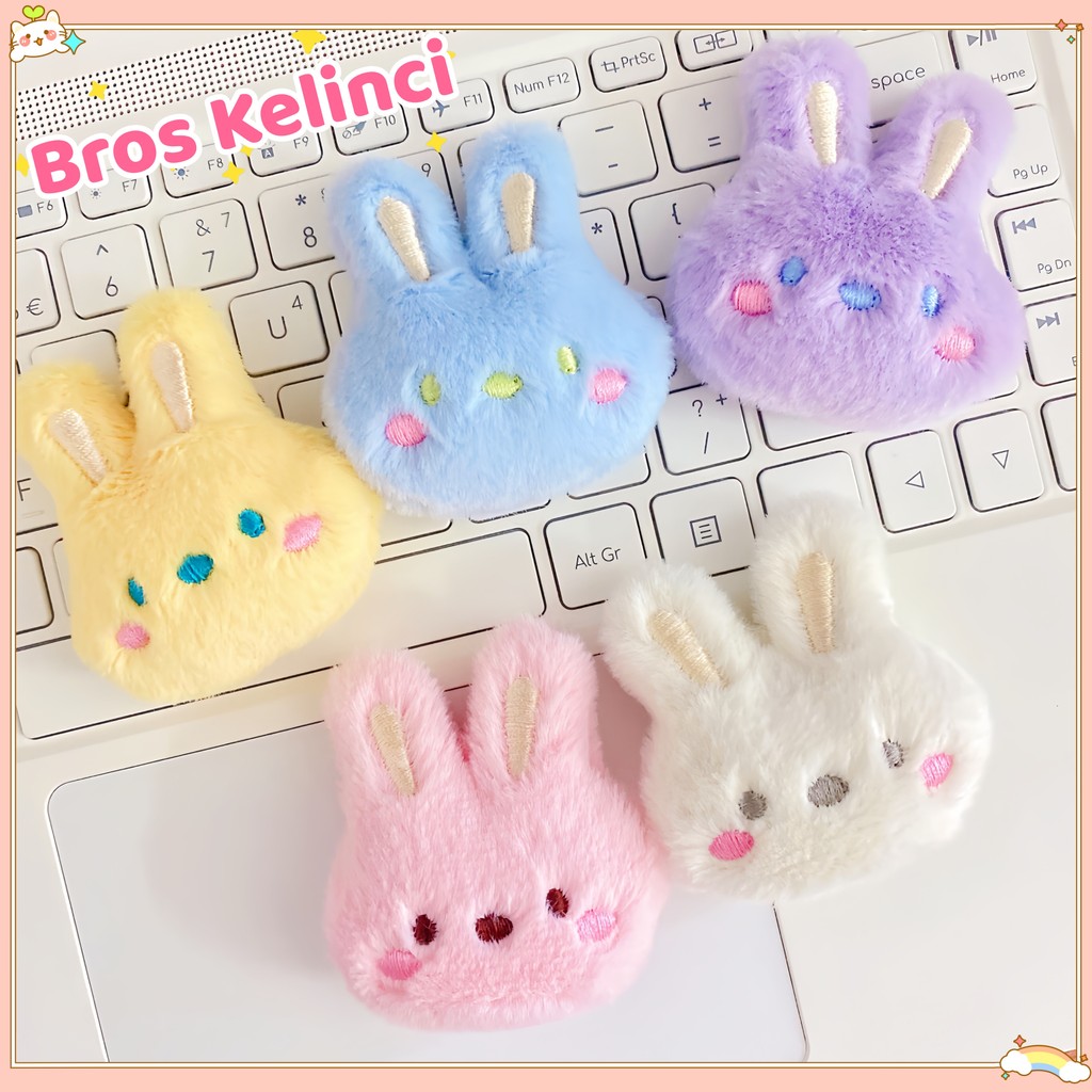 Bros Tas Lucu Boneka Kelinci Cute Aksesoris Pin Bros Boneka Tas Pin Baju Aksesoris Jepitan Pin Tas L