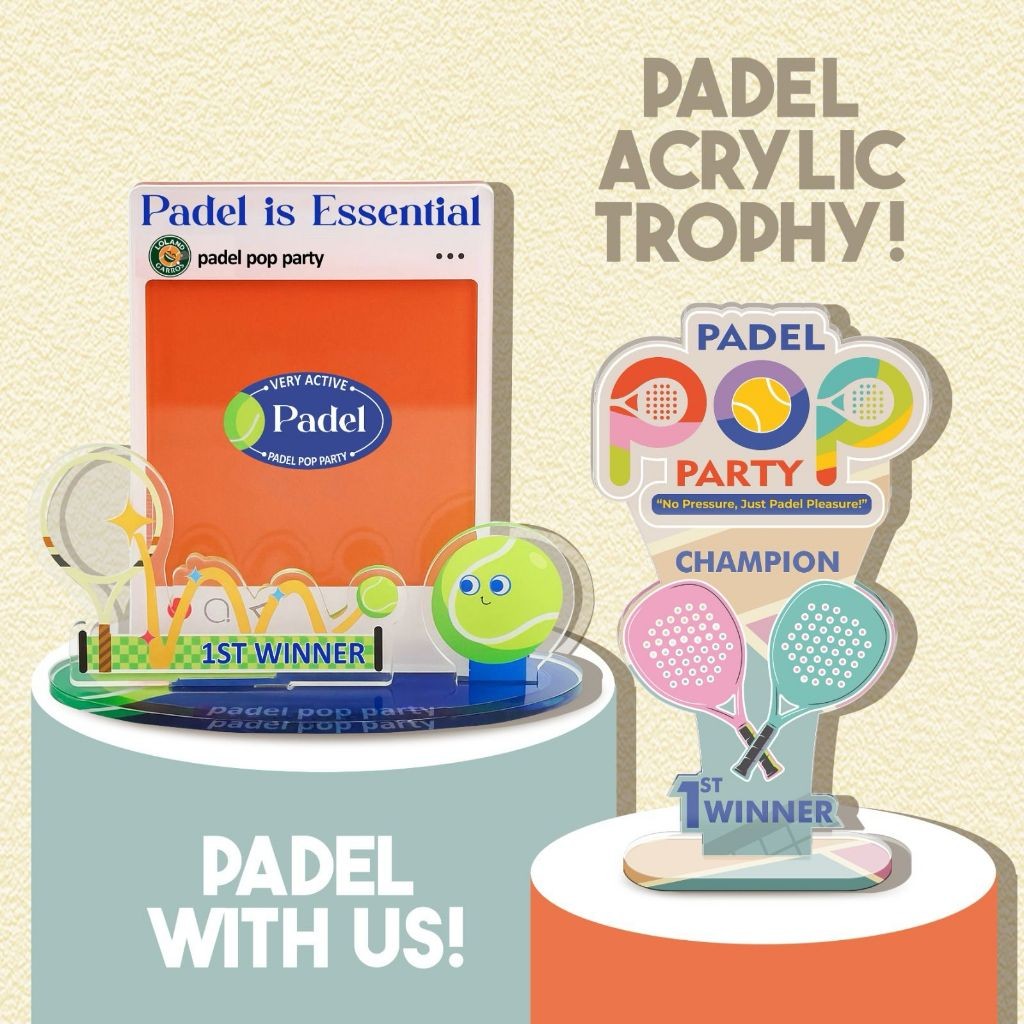 Custom Padel Acrylic Trophy | Piala Trofi Akrilik | Plakat (2)