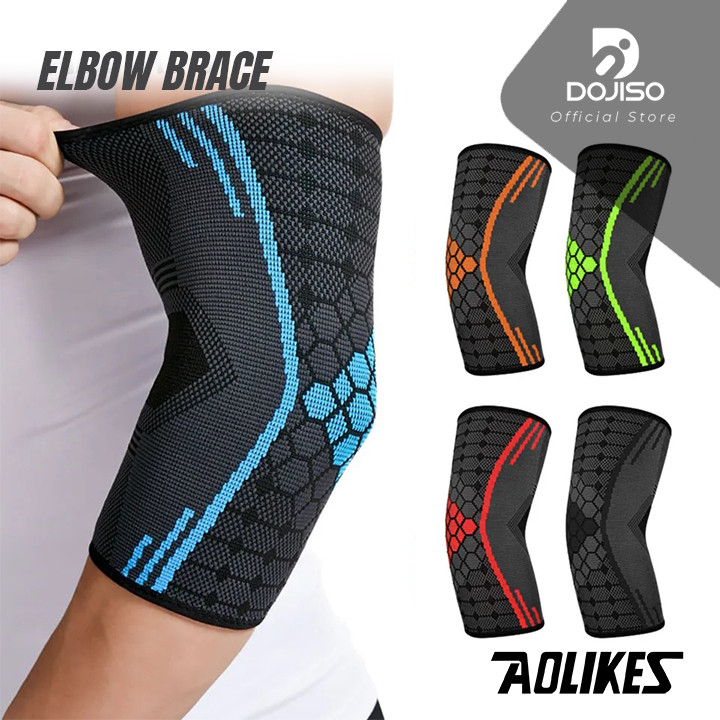 Elbow Support AOLIKES 7541 Short Compression Deker Pelindung Siku Tangan Gym Badminton Voli Basket