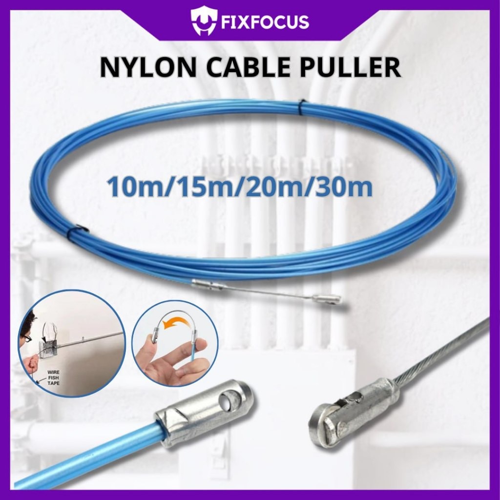 Nylon Cable Puller Penarik Kabel Instalasi Listrik 10m 15m 20m FixFocus