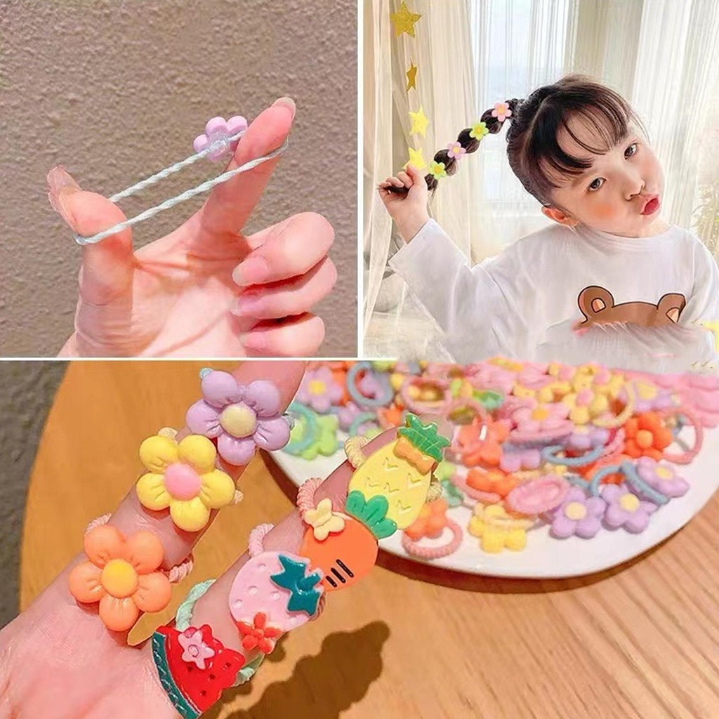 Anak Karet Gelang Rambut Lucu Gelang Kepala Kecil Musim Panas Bayi Lingkaran Ibu Jari Sedikit Rambut