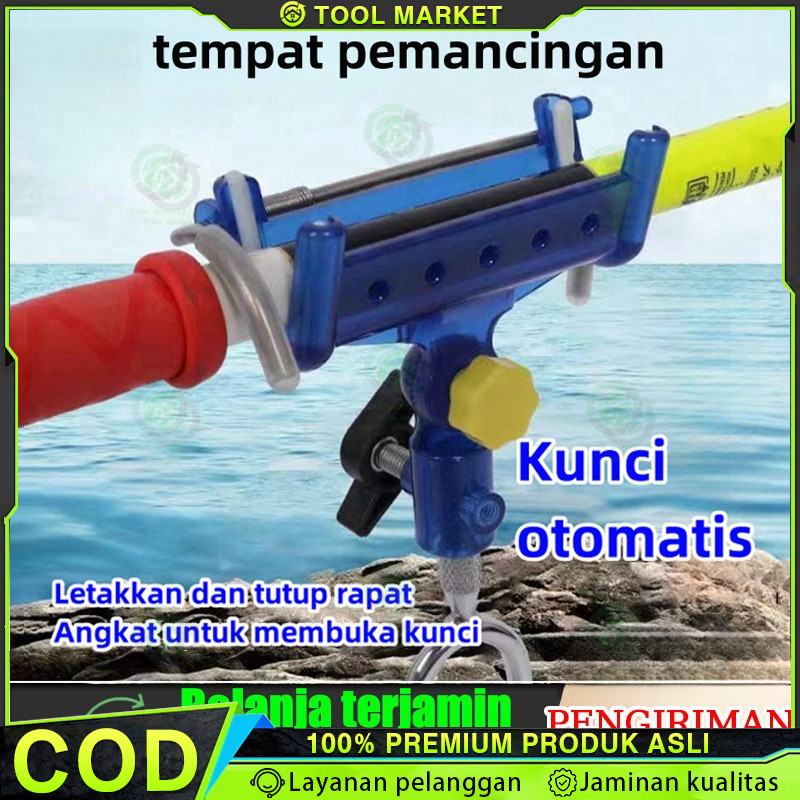 Otomatis Bracket Dudukan Joran Pancing Adjustable 360 Derajat Bahan Stainless Steel/Cagak Joran