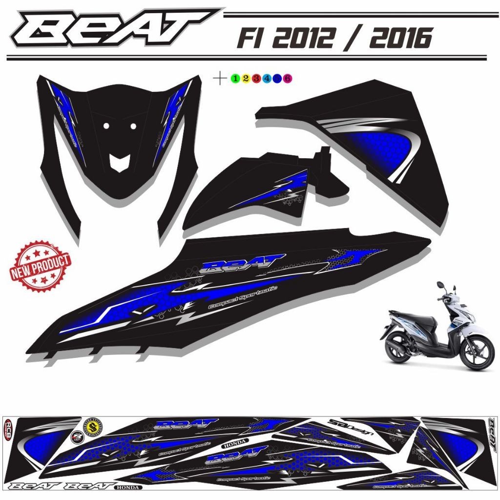 STRIPING MOTOR / STIKER MOTOR HONDA BEAT FI POLET KEREN STIKER BEAT 2013 20 15 VARIASI STIKER MOTIF 