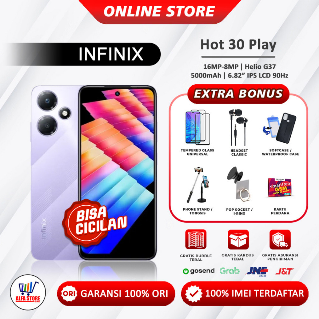 infinix hot 30 play ram 4+4/64Gb Garansi resmi