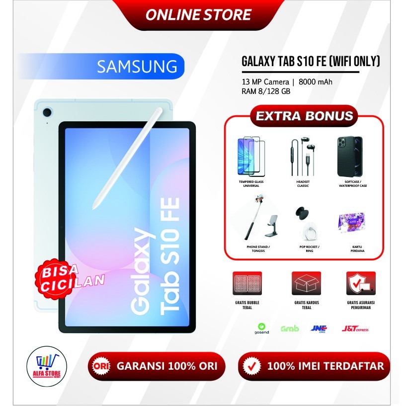 Samsung Galaxy Tab S10FE 5G ram 8/128gb galaxy tab tablet  s10fe wifi ram 8/128gb Garansi Resmi