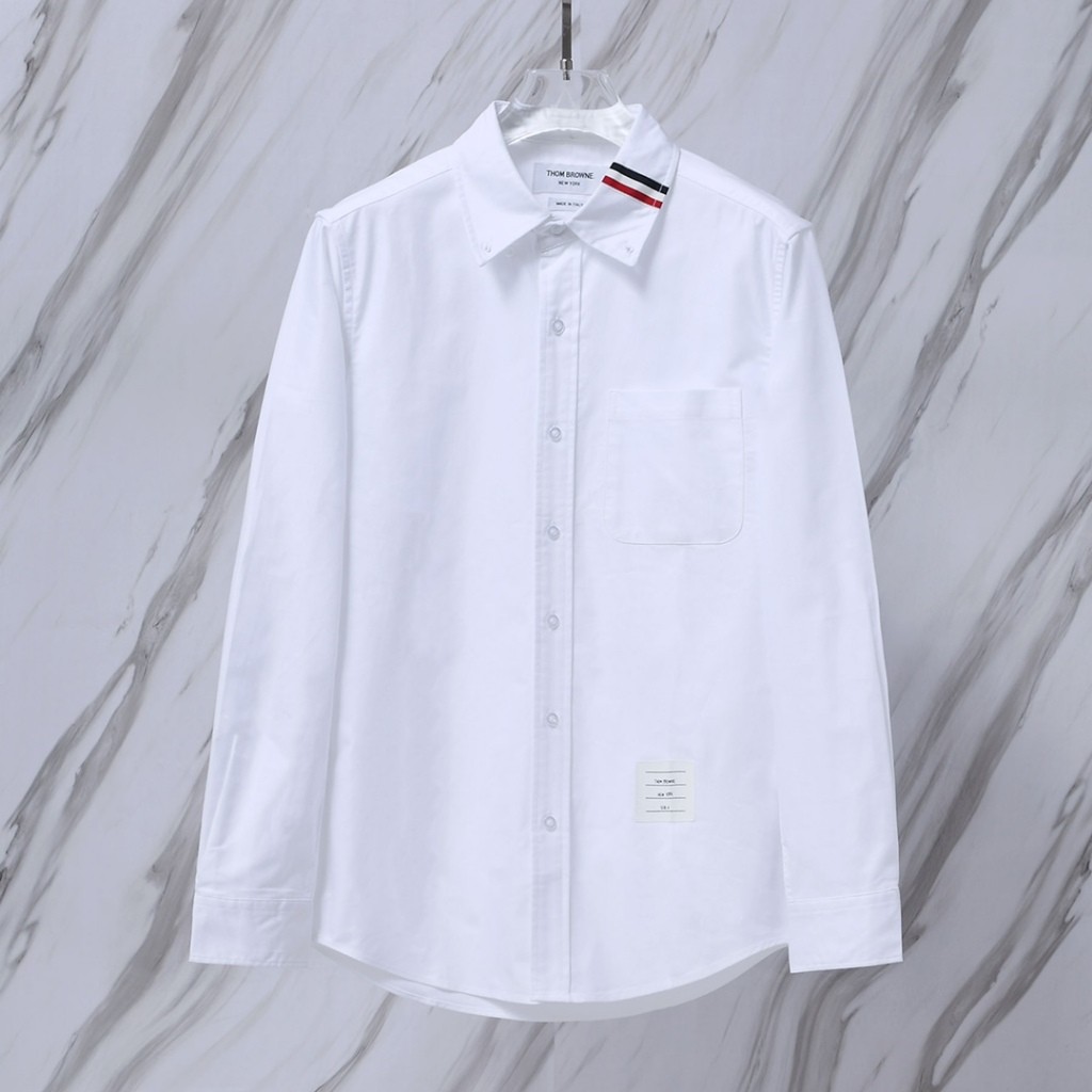 ori~THOM../TB Kemeja Lengan Panjang Bergaris Kerah Oxford Baru