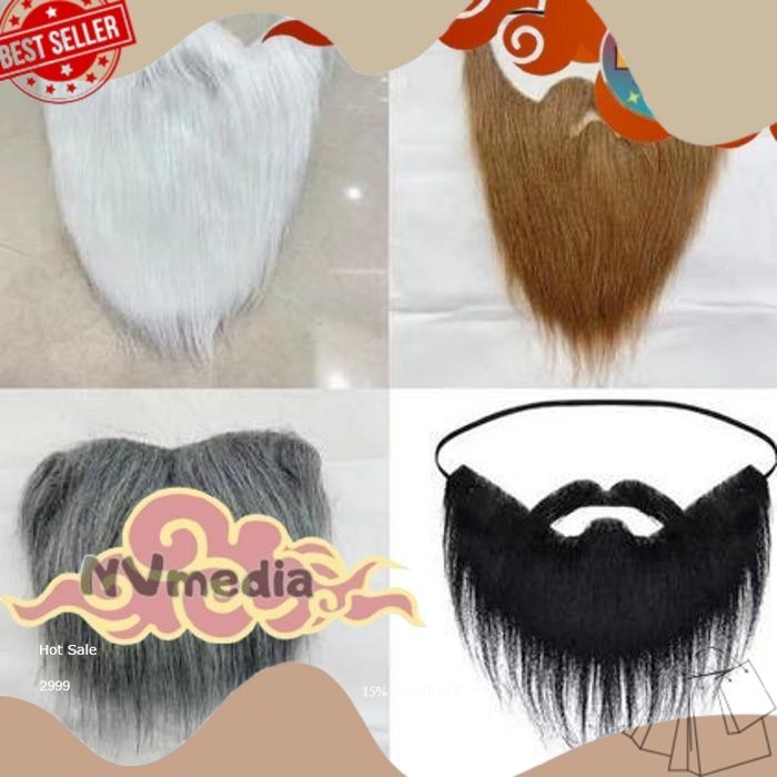 TREND TERKINI Ready Stock Hairclip Jenggot Palsu /Jenggot Imitasi Palsu /Kumis Palsu Jenggot /Jenggo