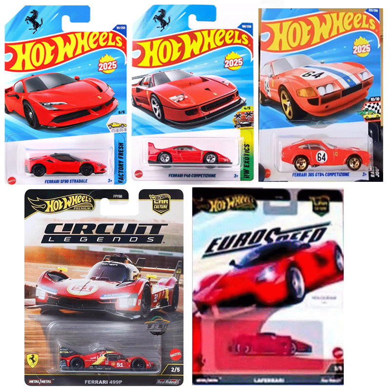 Original Hot Wheels Car Ferrari 1/64 Diecast SF90 Stradale F40 Competizione 365 GTB4 499P LaFerrari 