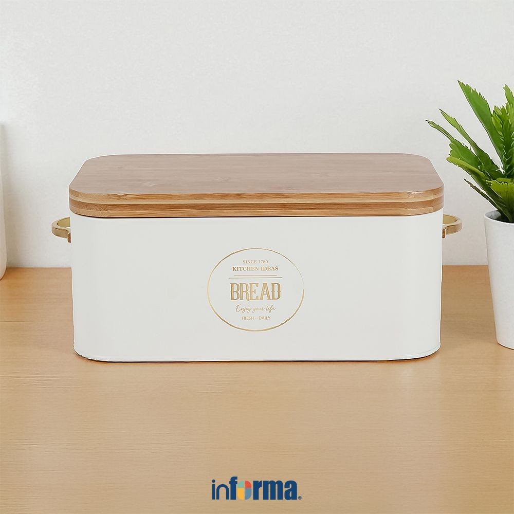 Informa Virla Tempat Roti 34.5x18x13 cm - Putih Bread Box Kotak Roti Bread Bin Storage Roti