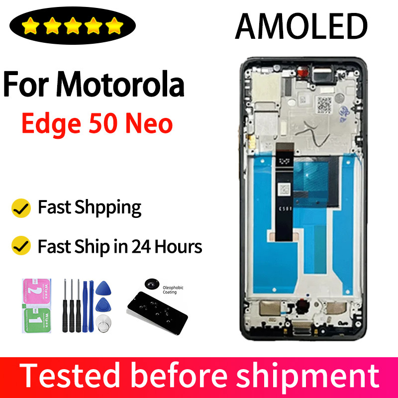 6.4'' AMOLED For Motorola Edge 50 Neo LCD Display Touch Screen Digitizer For Moto Edge50 Neo XT2409-