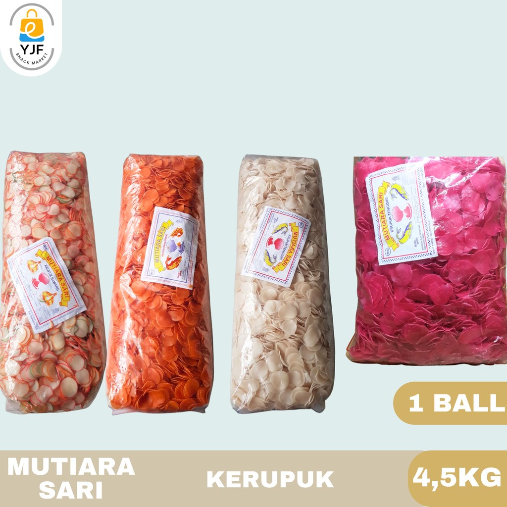 Mutiara Sari Kerupuk Mentah 4,5 Kg - 1 Ball / Kerupuk Merah / Kerupuk Putih / Kerupuk Bawang / Kerup