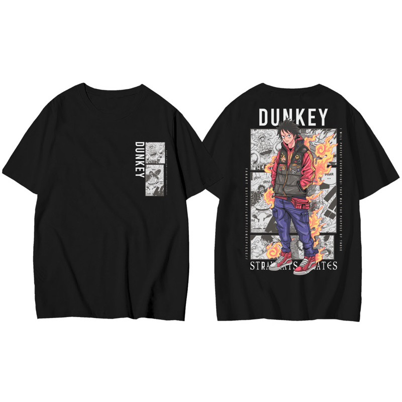 (COD) DUNKEY LUFFY TSHIRT | TSHIRT ANIME | LUFFY TSHIRT | KAOS ANIME ONE PIECE | KAOS ONE PIECE