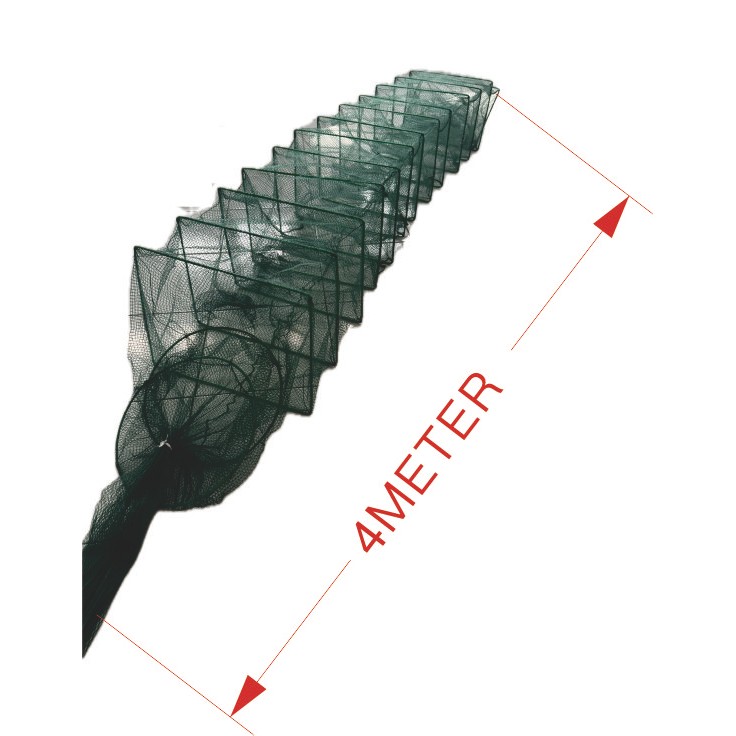 Bubu Naga hijau 4meter 4m/30cm X40cm Perangkap Lipat Kepiting & Lobster Air Tawar 4 Meter – Rangka B