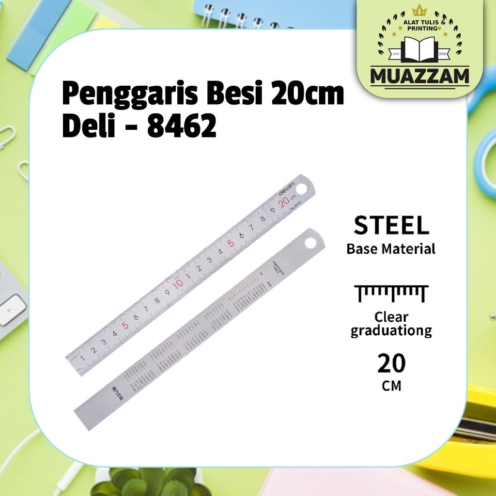 Deli Penggaris Besi 20cm -  8462