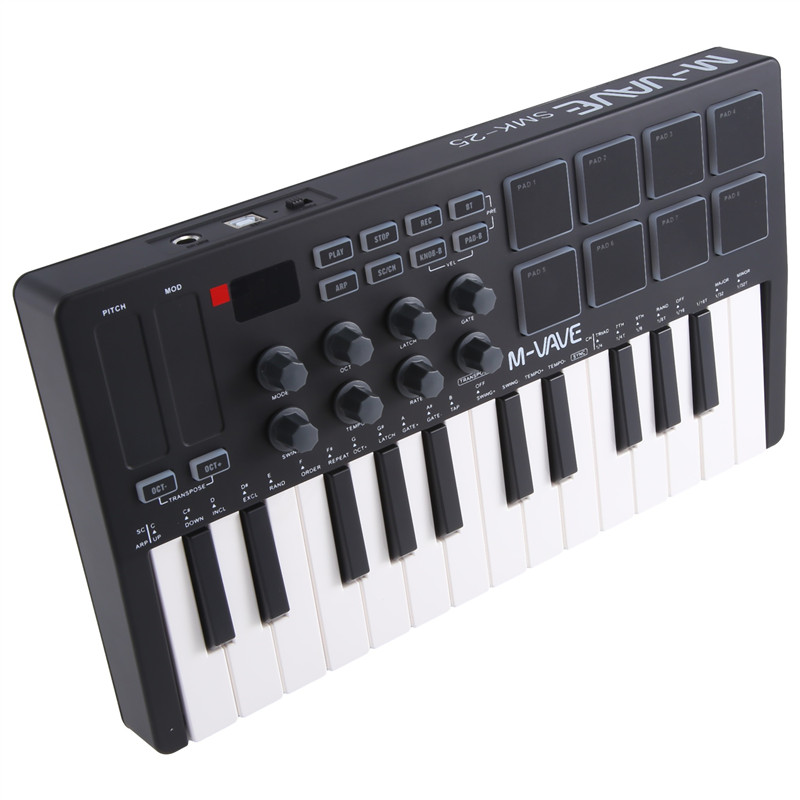 A29Z-M-VAVE MIDI 25-Key USB MIDI Keyboard Controller Portable Arranger Keyboard Rgb Pad USB Midi Con