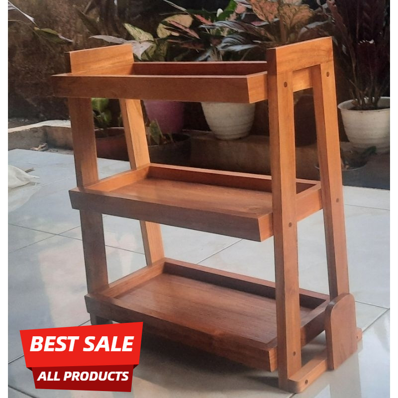 tempat bumbu rak bumbu kayu jati rak dapur