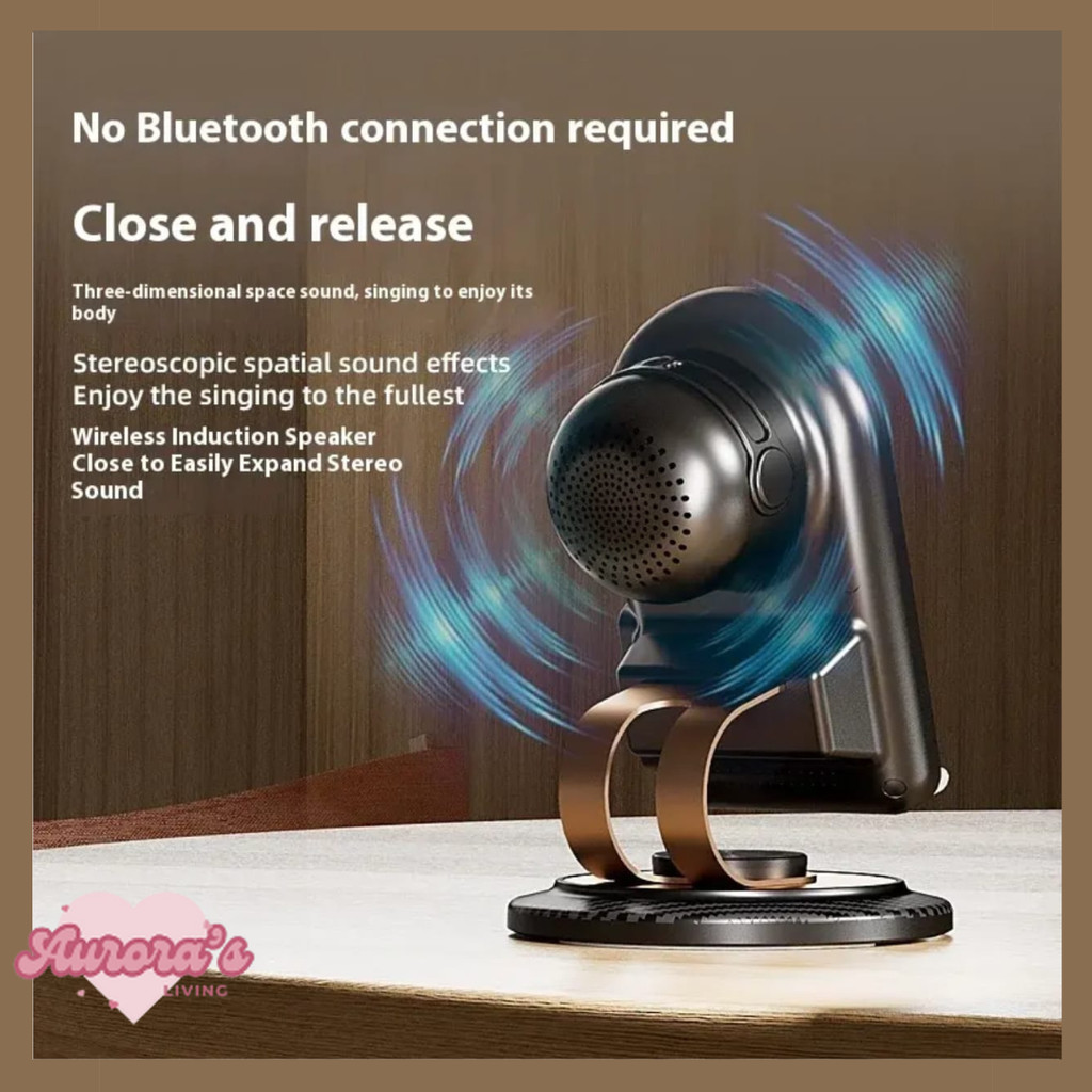 [Aurora] Phone Holder Pembesar Suara Dudukan Holder HP Tablet Wireless Charger Speaker Sensor