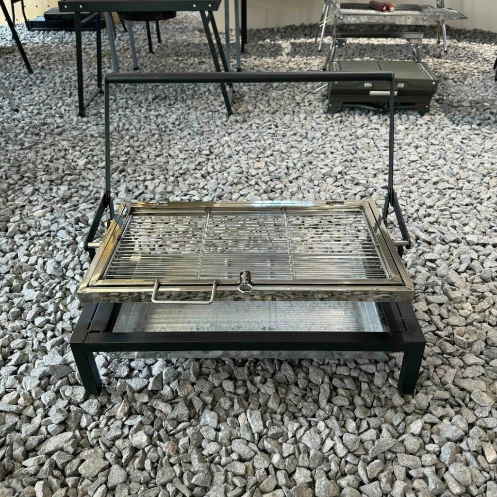 Promo alat pemanggang ayam/ikan Desain berputar lipat panggangan arang komersial kapasitas besar kus