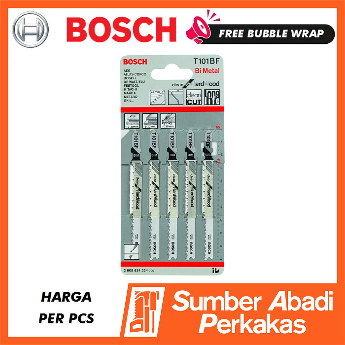 BOSCH T 101 BF Mata Jigsaw Gergaji Kayu Keras Triplek Jig Saw Blade Clean Hard Wood T101BF