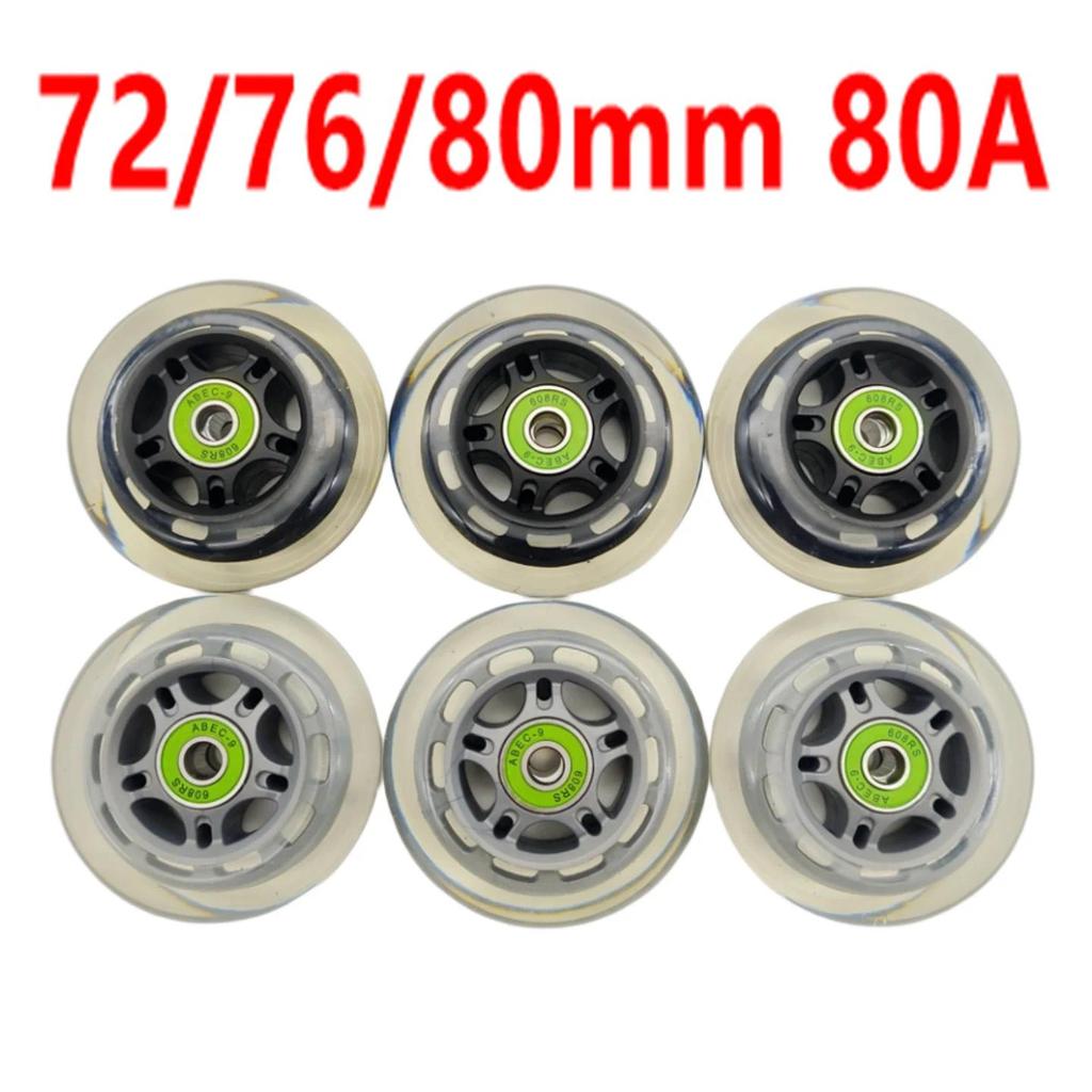roller skates wheel scooter wheel 80x24mm black gray transparent color 80a 85a  8wheels/lot