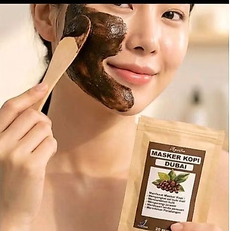 Masker kopi dubai mencerahkan wajah dan meredakan jerawat mengurangi flek hitam