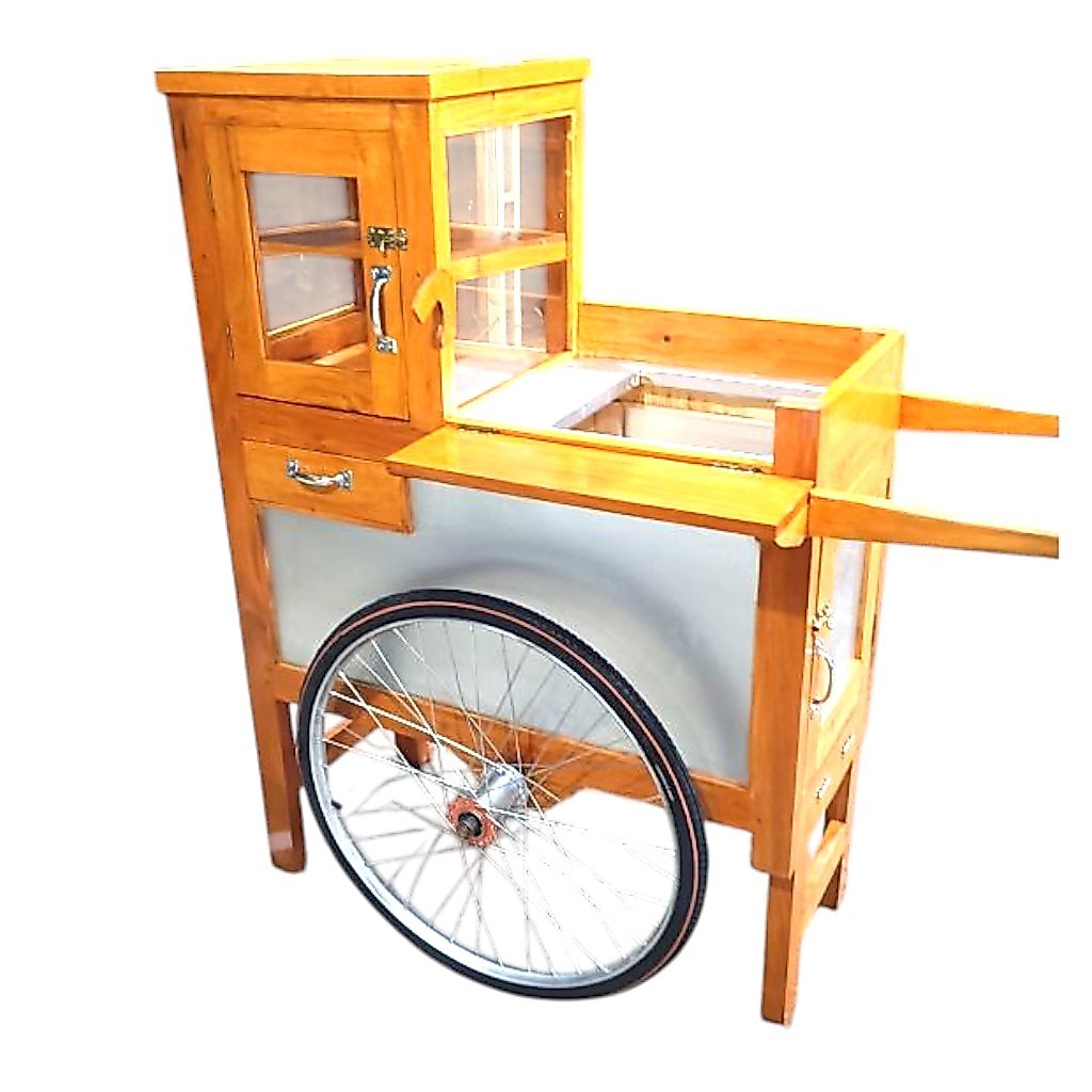gerobak siomay bakso martabak keliling roda becak
