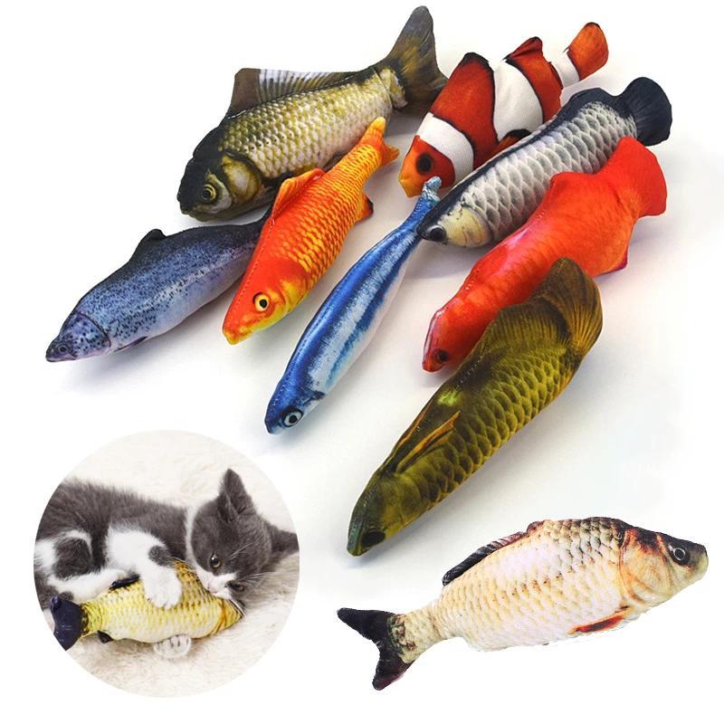 Cat Toy Training Entertainment Fish Plush Stuffed Pillow 20Cm Simulation Fish Cat Toy Fish Interacti