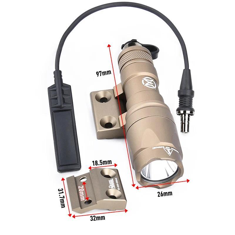 WADSN Tactical M300 M300A SF Surefire Flashlight Mini Scout Light 500lumens Airsoft Hunting Lamp Fit