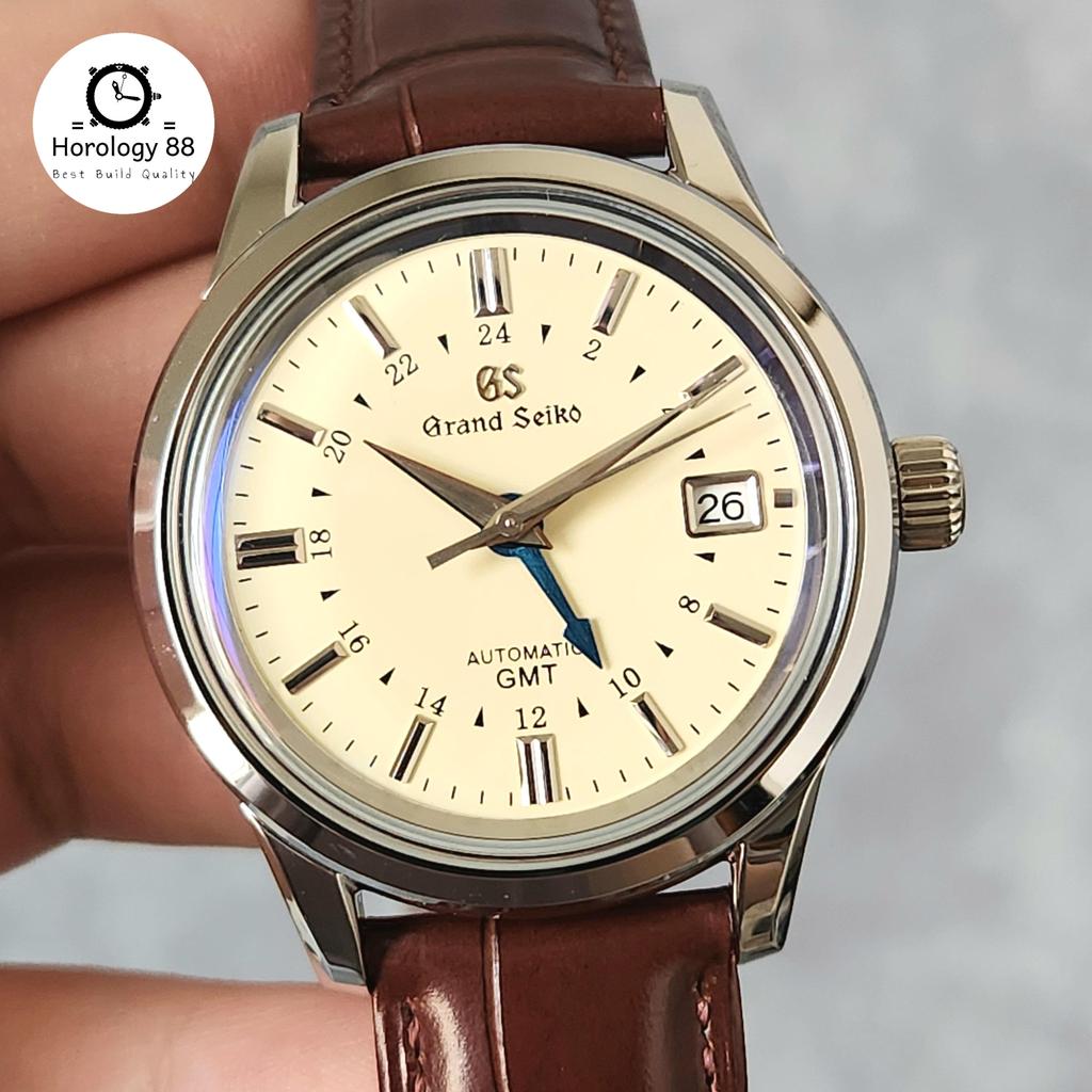 Seiko GS Mod Grand Seiko Cream GMT NH34 Automatic