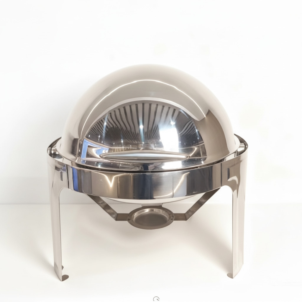 KITCHEN HOUSE ID - Rolltop Bulat Prasmanan Chaving Dish Prasmanan Bulat Stainlees Prasmanan Set Stai