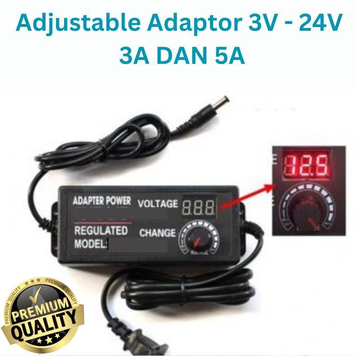 Adjustable Adaptor 3V 24V 3-24V DC 2A Switching Power Supply SMPS PSU - 5A