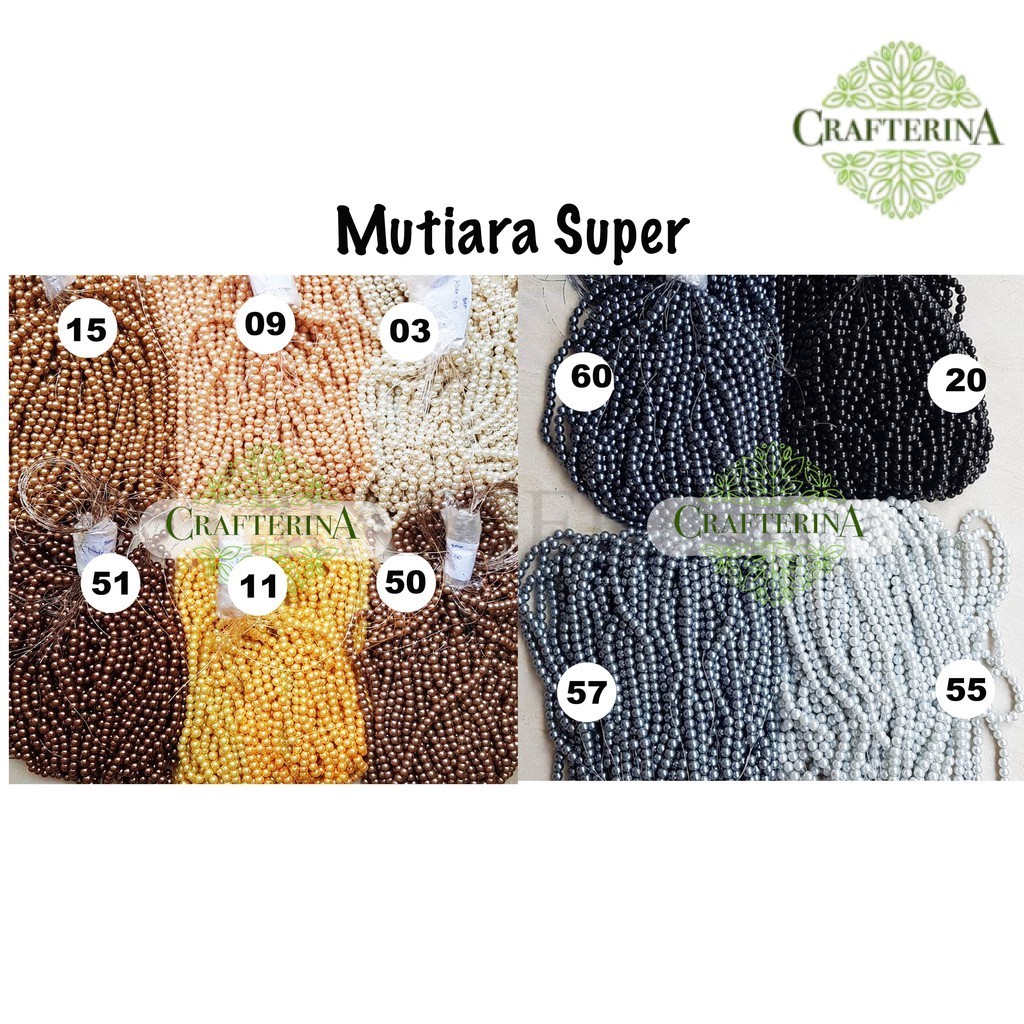 Mutiara SINTETIS BERAT 8mm varian 1 / Mutiara Berat / MUTSIN / MUTIARA TASBIH BERAT