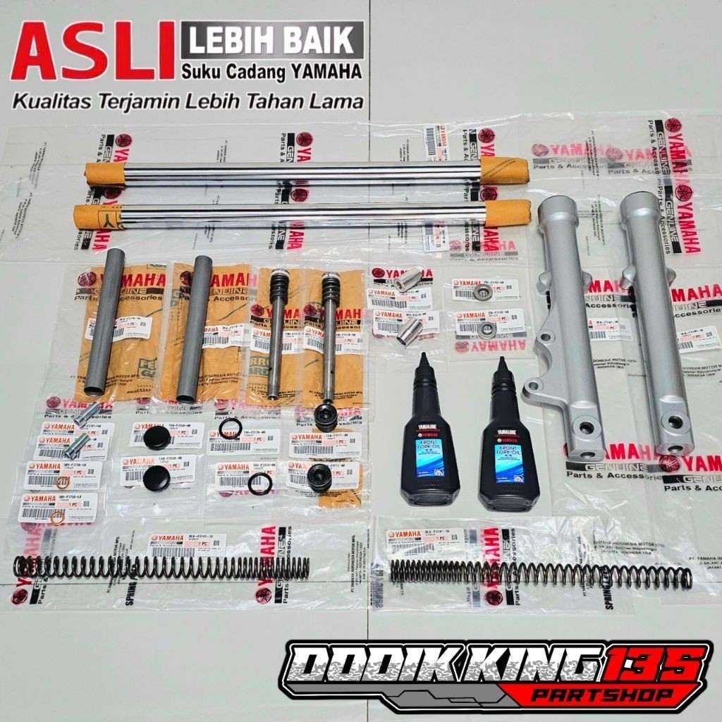 PAKET LENGKAP AS SHOCK SOK SHOCKBREAKER DEPAN RX KING NEW TAHUN MUDA ORIGINAL YAMAHA GENUINE PART